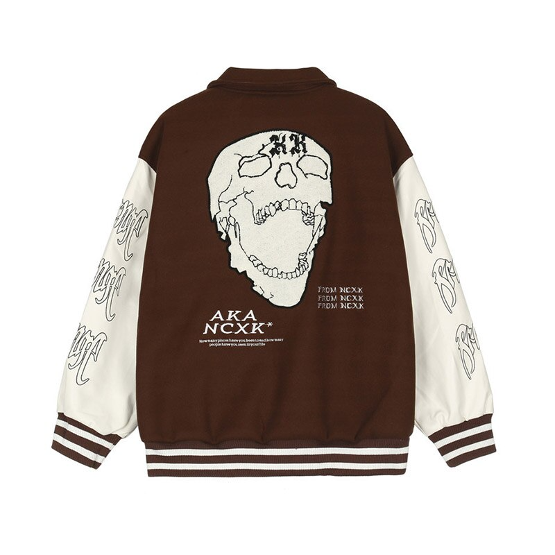 Brown NCXK Y2K Grunge Jacket - Retro 90s Summer Outfit for Y2K Party & Club Vibes