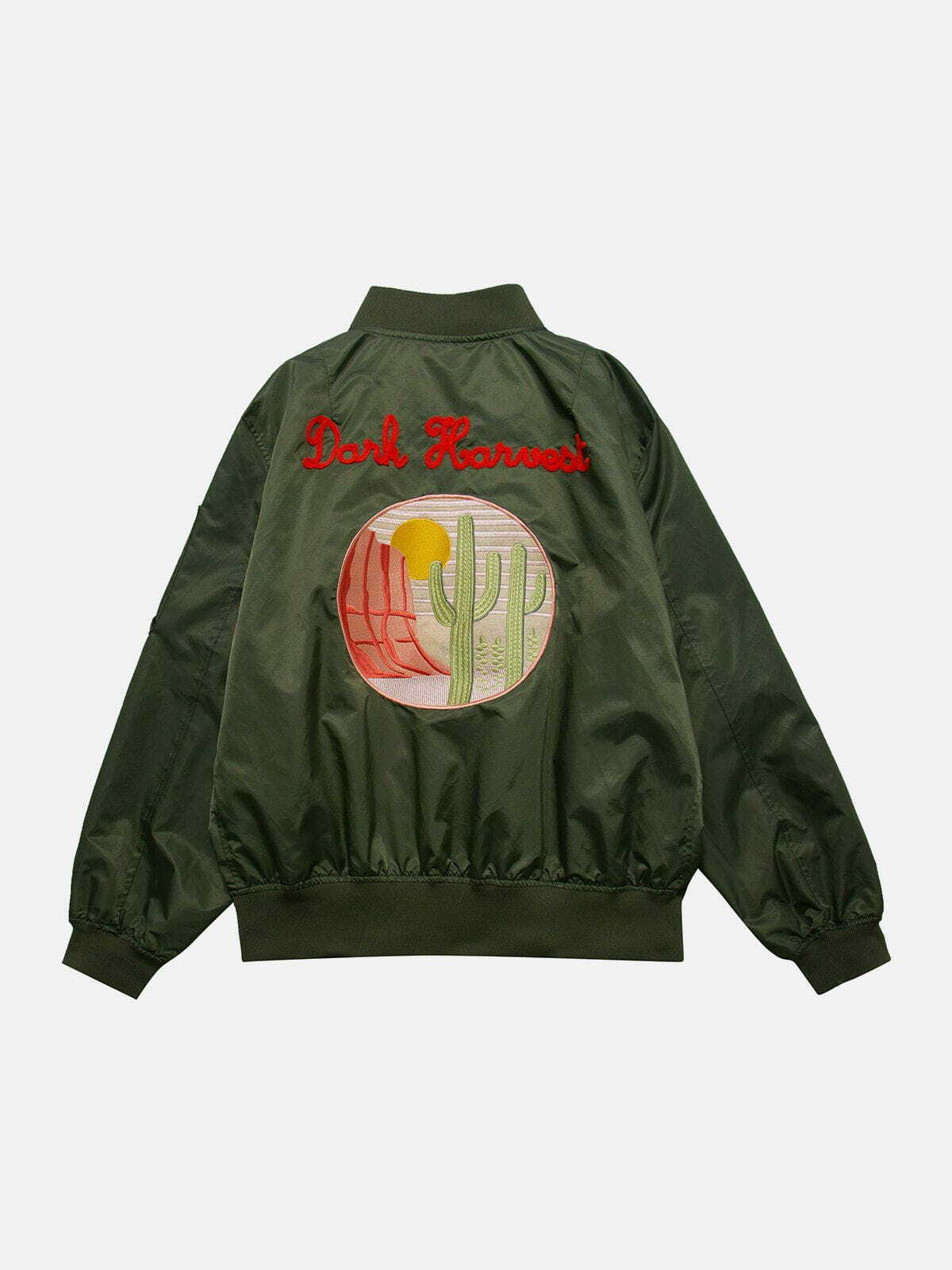 Cactus Embroidered Y2K Jacket - Retro 90s Grunge Summer Outfit for Y2K Fashion Lovers