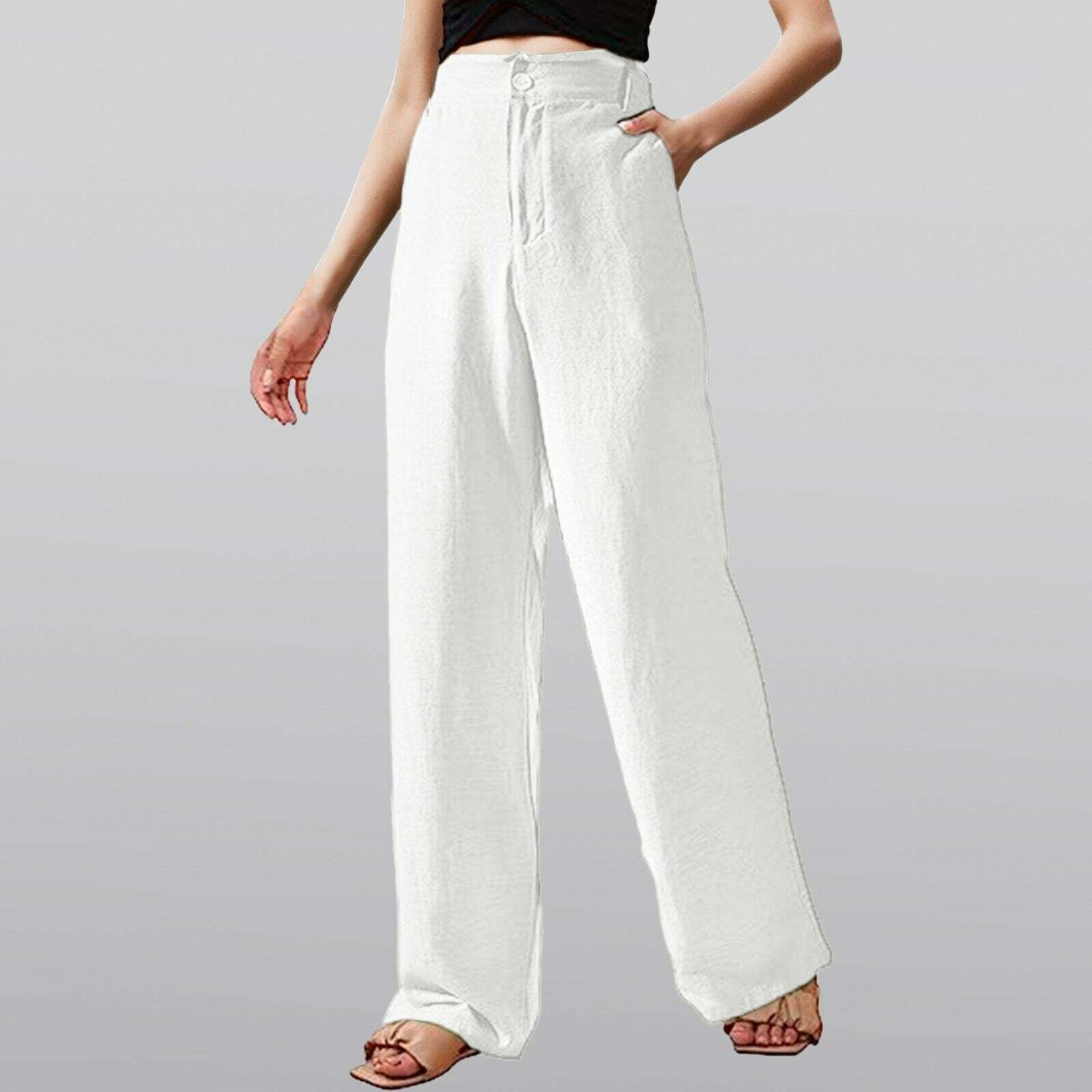 Chic High-Waisted Wide-Leg Suit Pants for Y2K, Coquette, and Grunge Aesthetic Styles