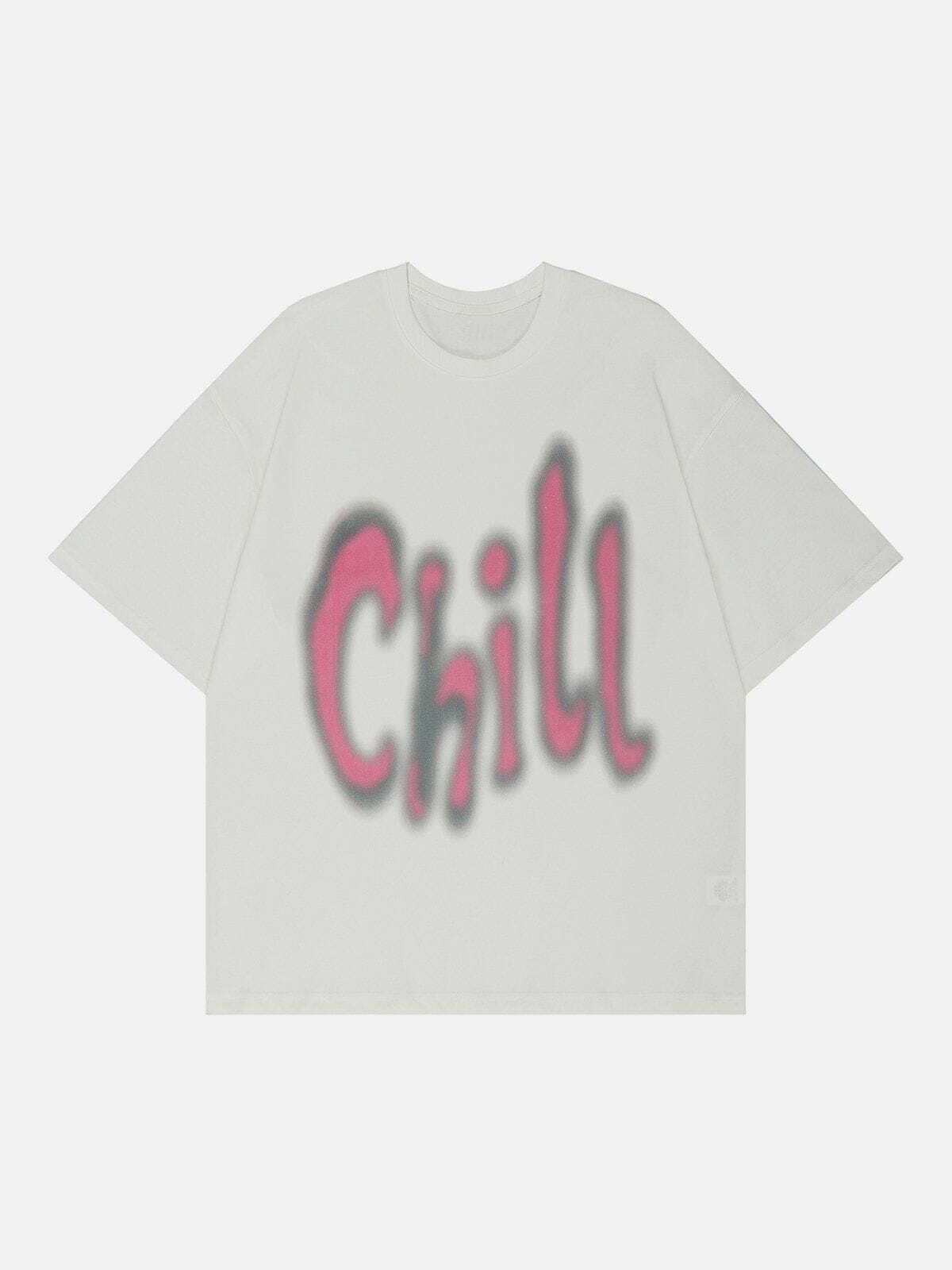 Chill Letters Y2K Graphic Tee - Retro 90s Summer Outfit, Grunge Style Top for Women