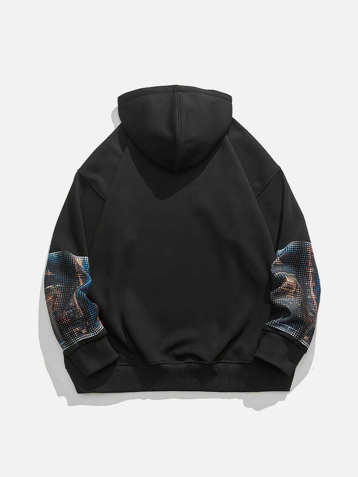 City Night Print Y2K Hoodie - Retro 90s Grunge Style for Summer Parties & Outfits