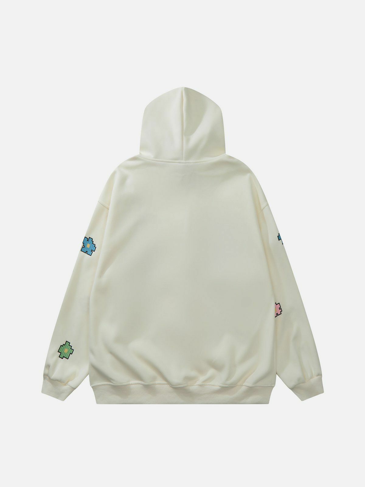 Colorful Letter Print Zipper Hoodie - Y2K Grunge Summer Outfit, Retro 90s Style