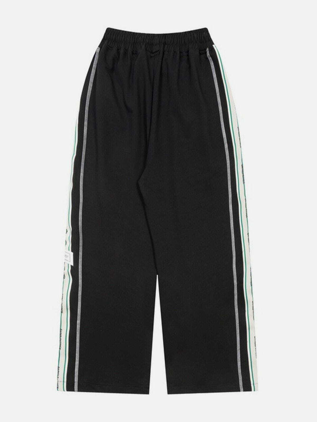 Colorful Striped Y2K Drawstring Sweatpants - Retro 90s Grunge Summer Outfit Essential