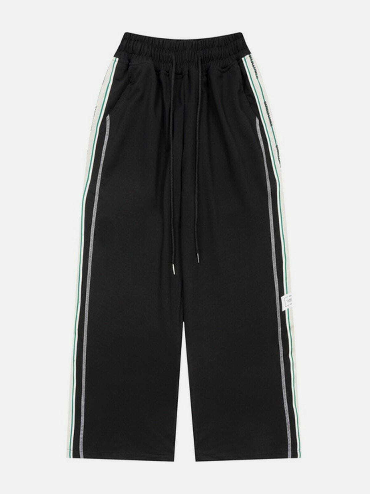 Colorful Striped Y2K Drawstring Sweatpants - Retro 90s Grunge Summer Outfit Essential