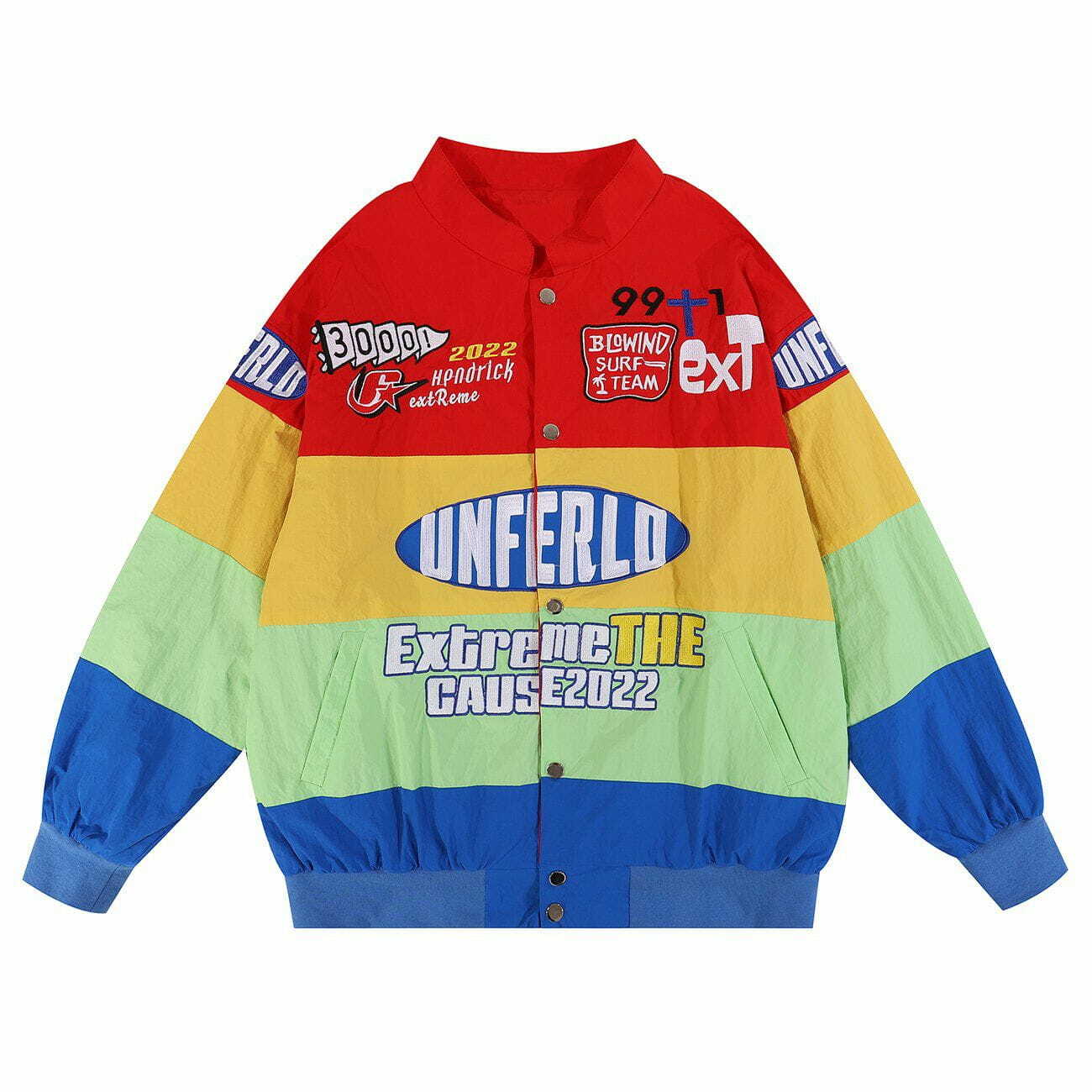 Colorful Y2K Embroidery Jacket - Retro 90s Grunge Style for Summer Parties & Outfits