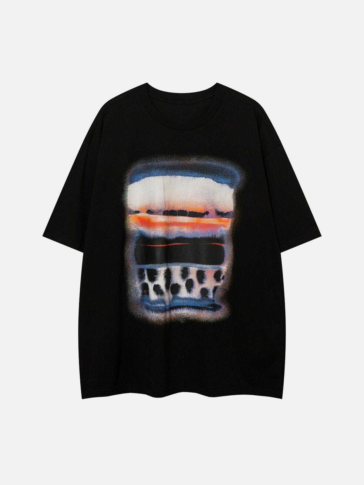 Colorful Y2K Oil Painting Graphic Tee - Retro 90s Summer Outfit for Grunge & Party Vibes