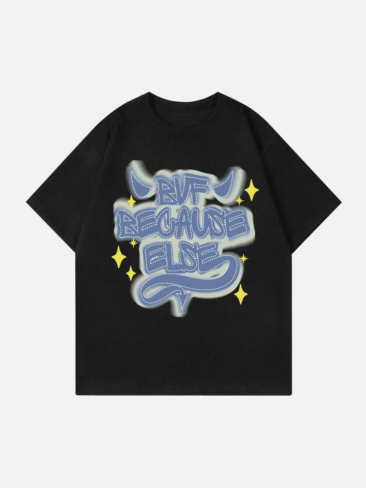 Devil Element Print Star Tee - Y2K Grunge Top for Summer, 90s Party & Retro Vibes