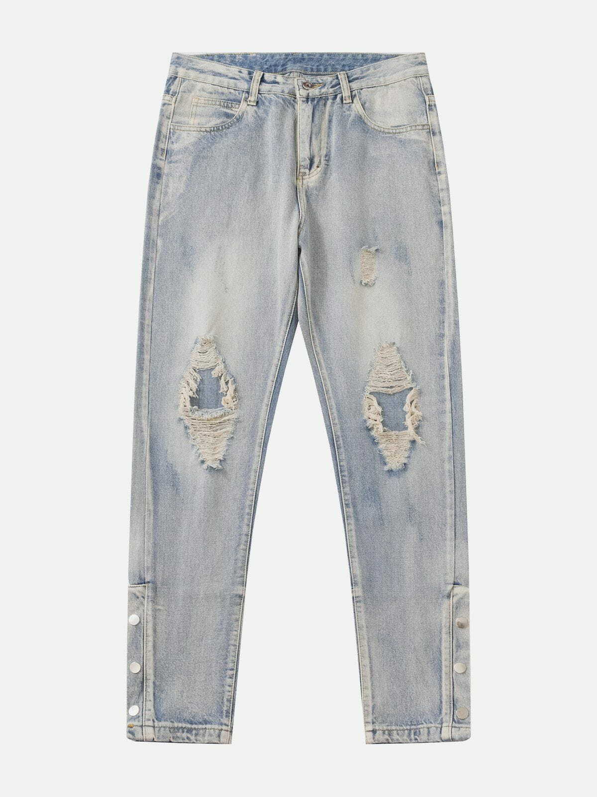 Distressed Washed Y2K Jeans - Retro 90s Grunge Outfit for Summer Parties & Casual Looks