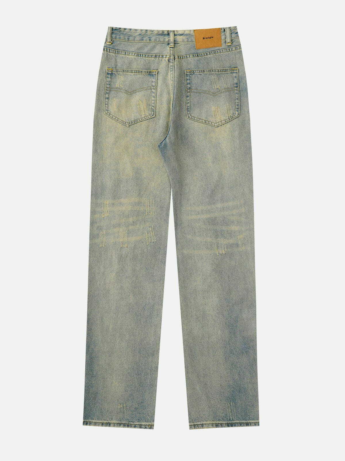 Distressed Washed Y2K Jeans - Retro 90s Grunge Outfit for Summer Parties & Casual Looks