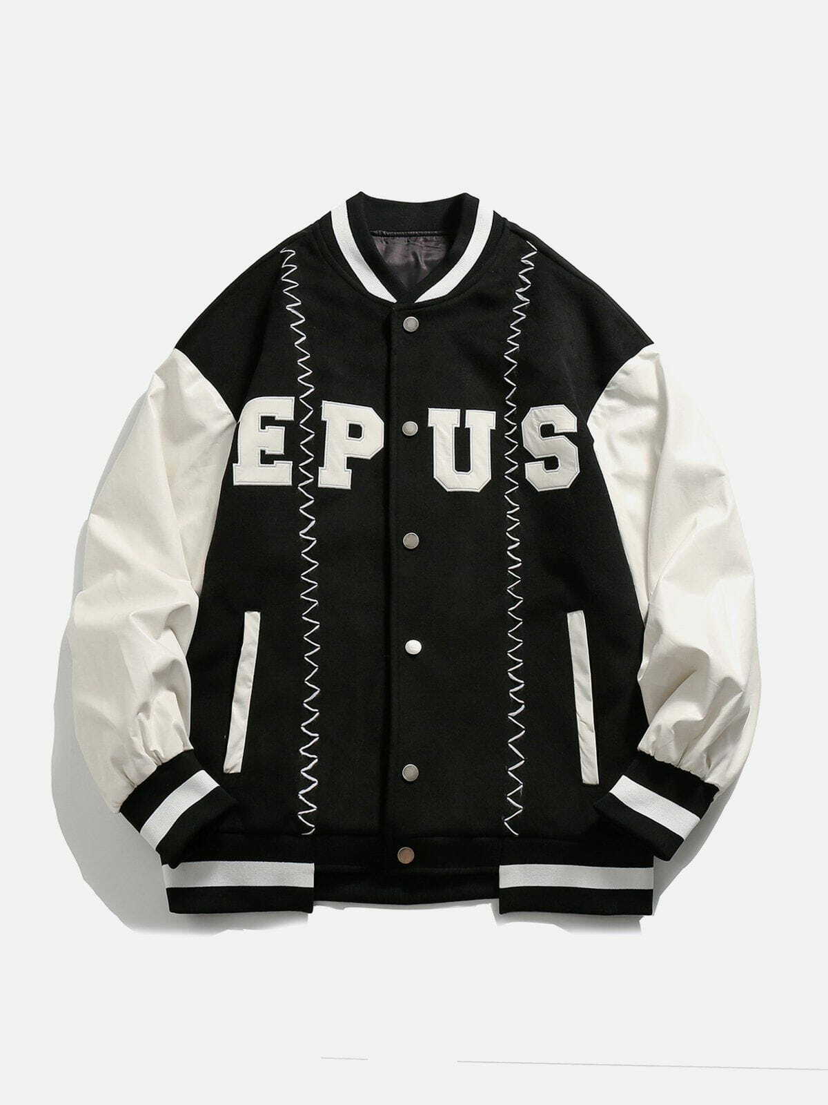 EPUS Irregular Stitch Jacket - Y2K Grunge Fashion, 90s Summer Outfit, Retro Style