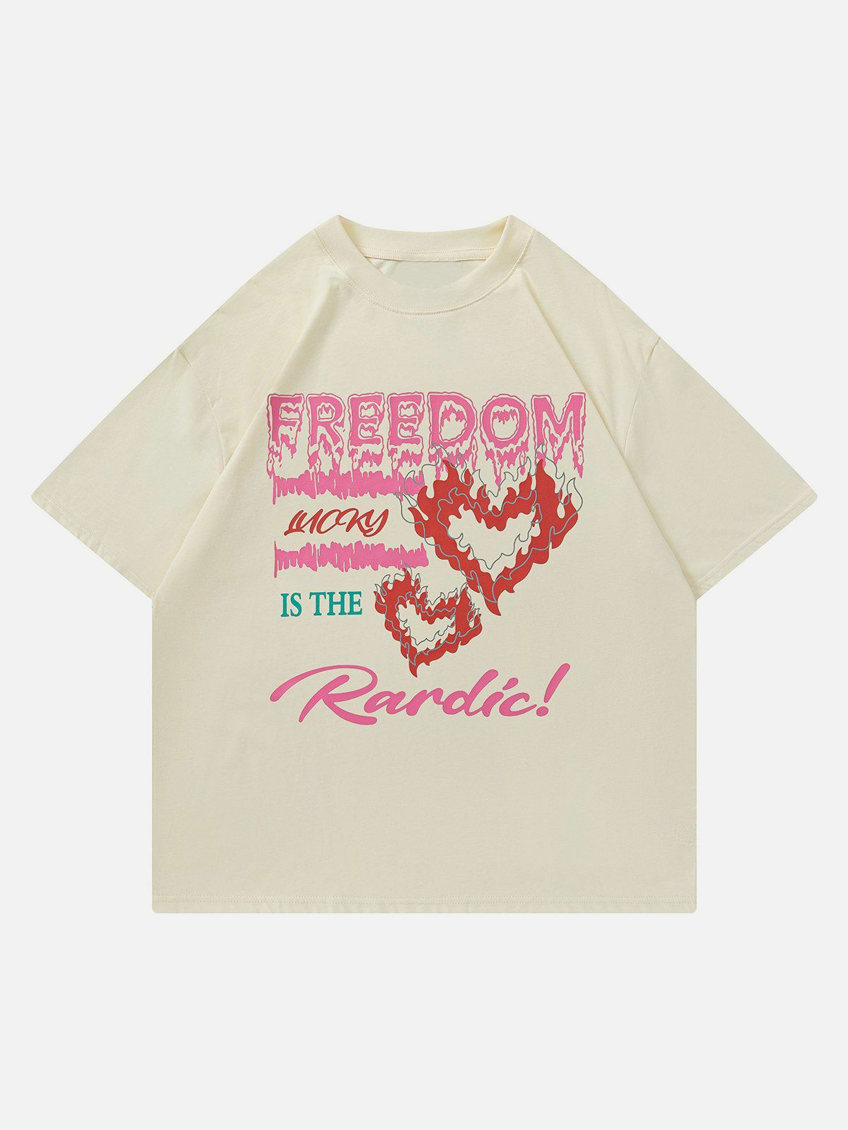 Flaming Heart Print Y2K Baby Tee - Retro 90s Grunge Summer Outfit for Party & Club