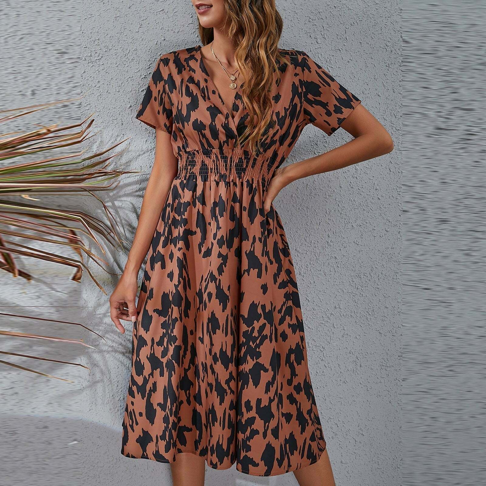 Floral Printed V-Neck Midi Dress - Y2K Aesthetic, Coquette Style, Cute & Comfy Fashion