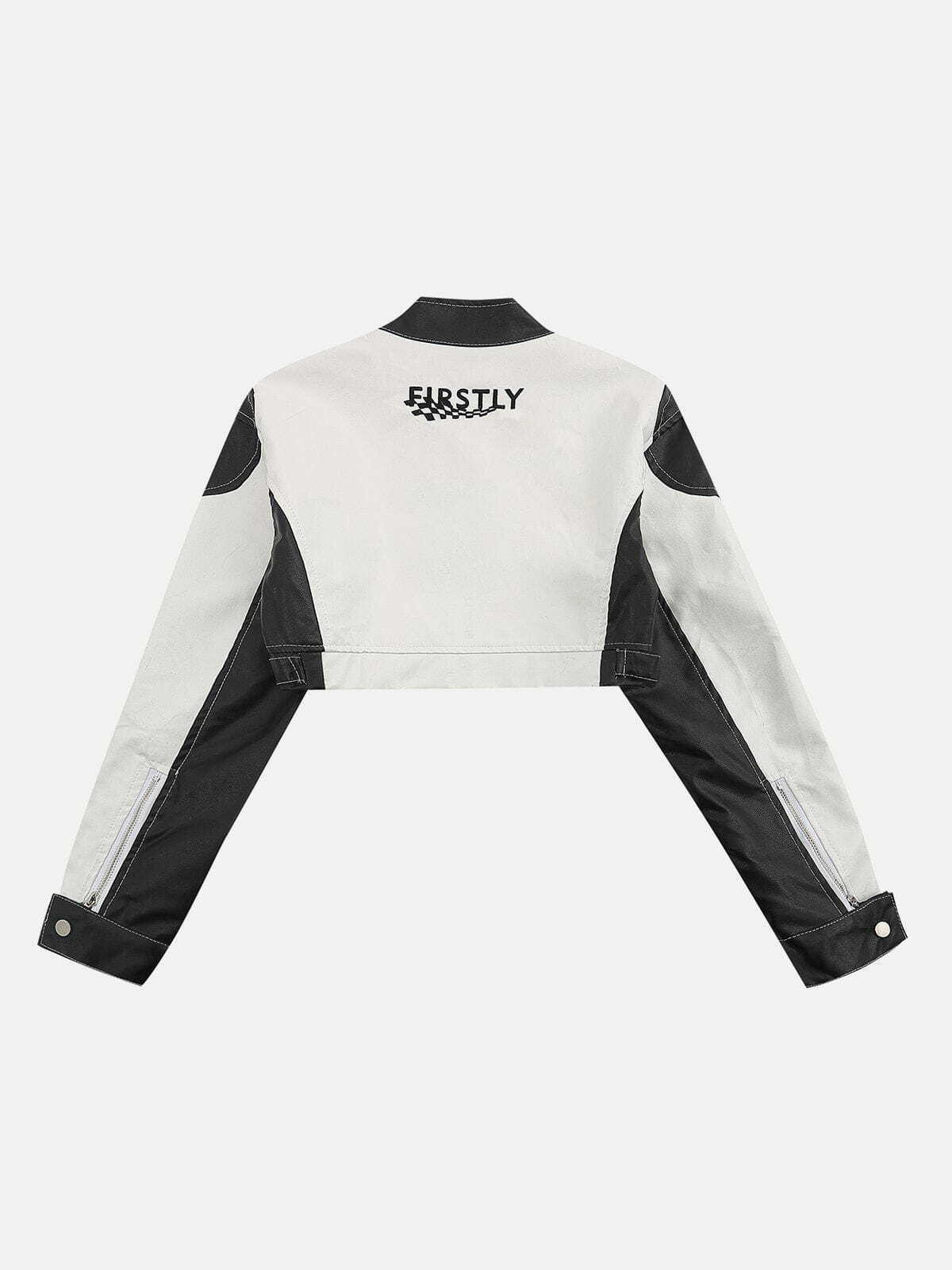 Freaky Biker Crop Jacket - Y2K Grunge Style for Summer Parties & Retro 90s Outfits