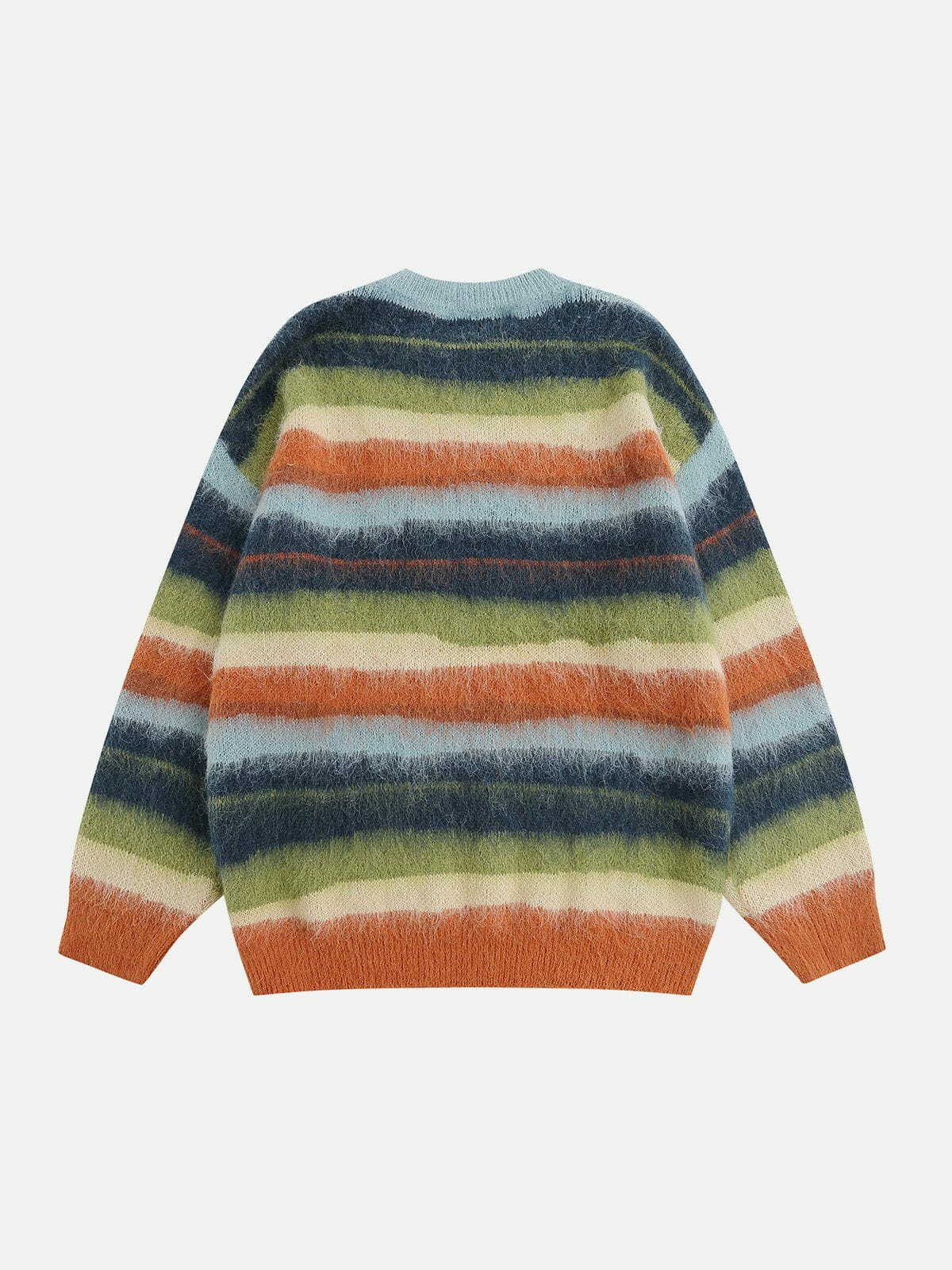 Gradient Clashing Colors Y2K Sweater - Retro 90s Grunge Outfit for Summer Parties