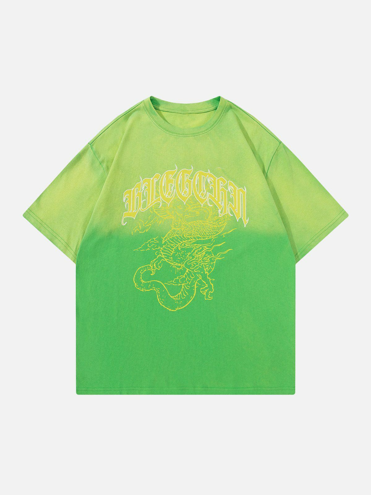 Gradient Dragon Print Y2K Tee - Retro 90s Grunge Summer Outfit for Y2K Fashion Lovers