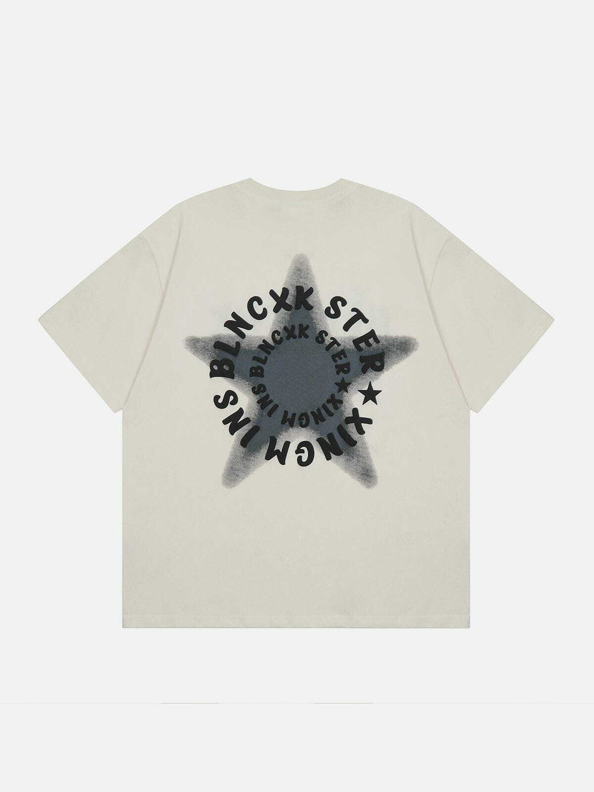 Gradient Star Ring Letter Tee - Y2K Summer Outfit, 90s Grunge Style, Retro Fashion Top