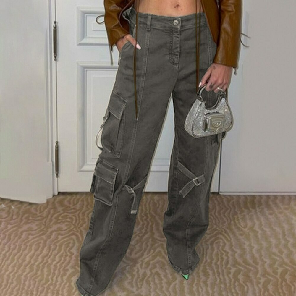 High Waist Y2K Vintage Baggy Cargo Pants for Grunge, Coquette, and Aesthetic Styles