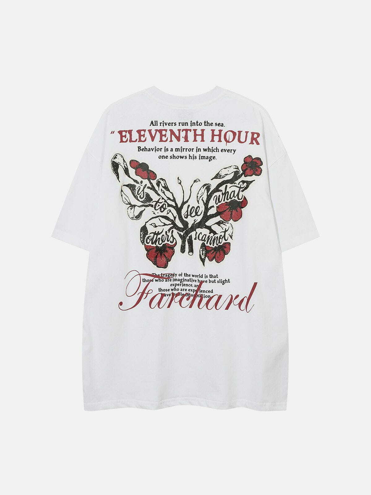 Irregular Butterfly Print Y2K Tee - Retro 90s Grunge Summer Outfit for Women