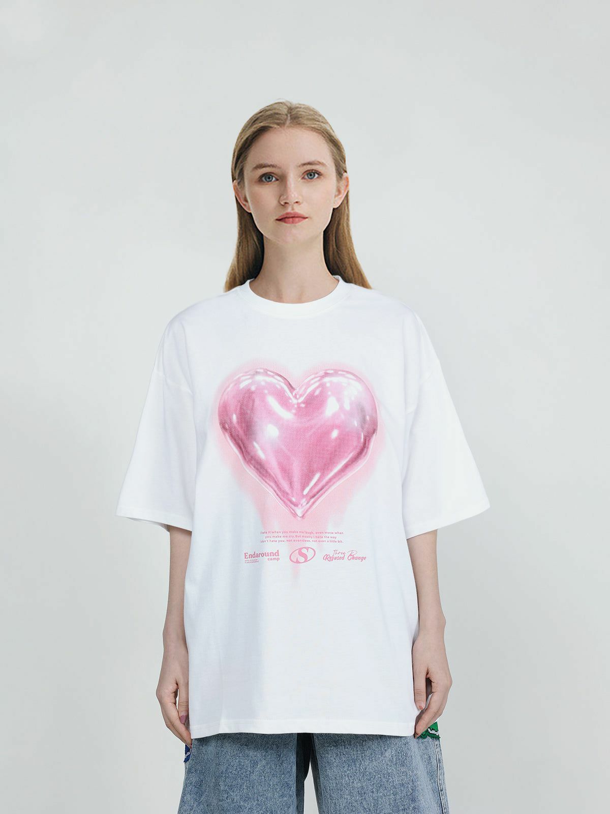 Love Balloon Y2K Graphic Tee - Retro 90s Summer Outfit, Grunge Style Baby Tee