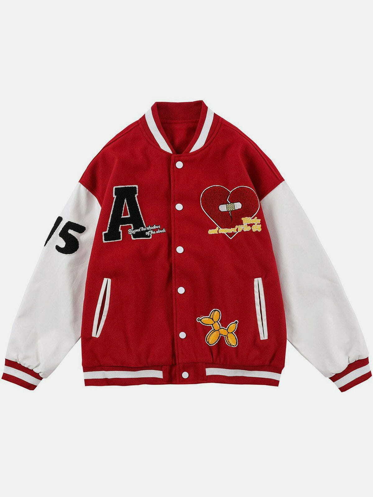 Love Flocking Y2K Varsity Jacket - Retro 90s Grunge Outfit for Summer Parties & Clubbing