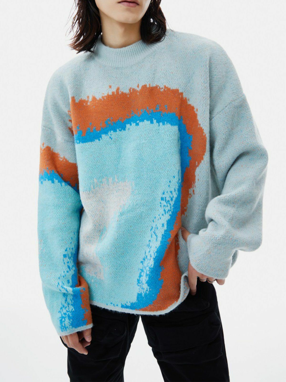 Multicolor Y2K Patchwork Sweater - Retro 90s Grunge Style for Summer Outfits & Parties