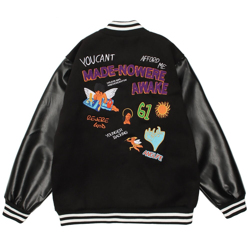 NOWERE Y2K Baseball Jacket - Retro 90s Grunge Outfit for Summer Parties & Festivals