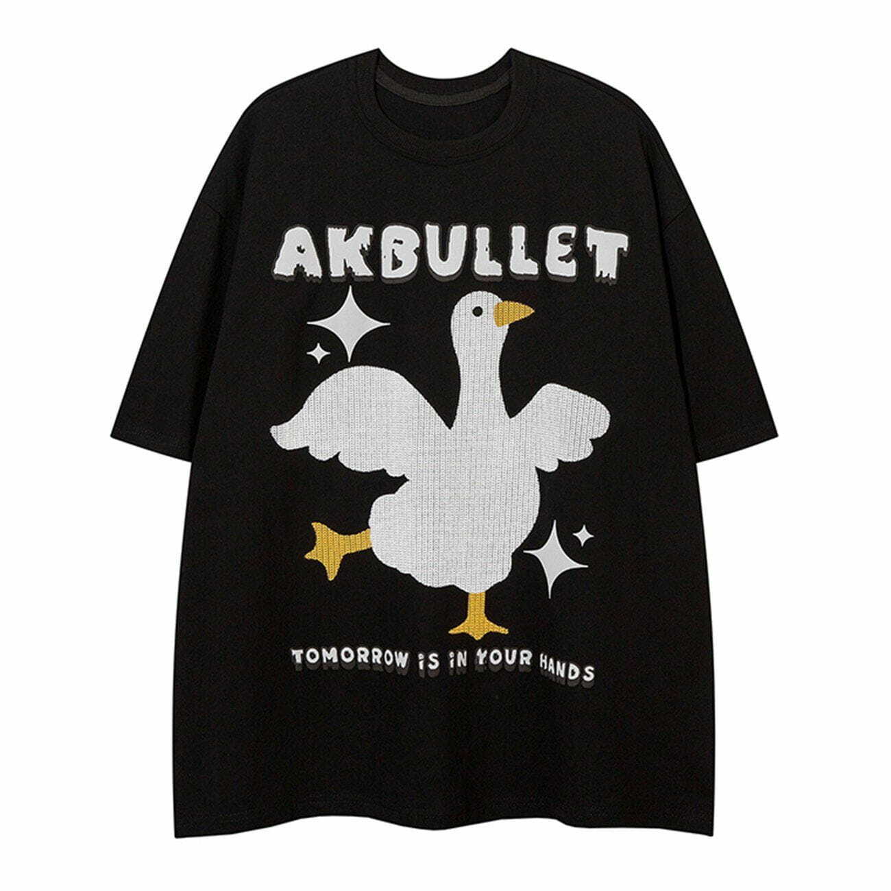 Shining Goose Y2K Graphic Tee - Retro 90s Grunge Summer Outfit for Y2K Vibes