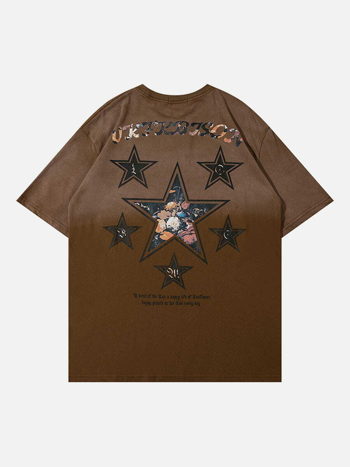 Star Gradient Y2K Tee - Retro 90s Grunge Top for Summer Parties & Casual Outfits