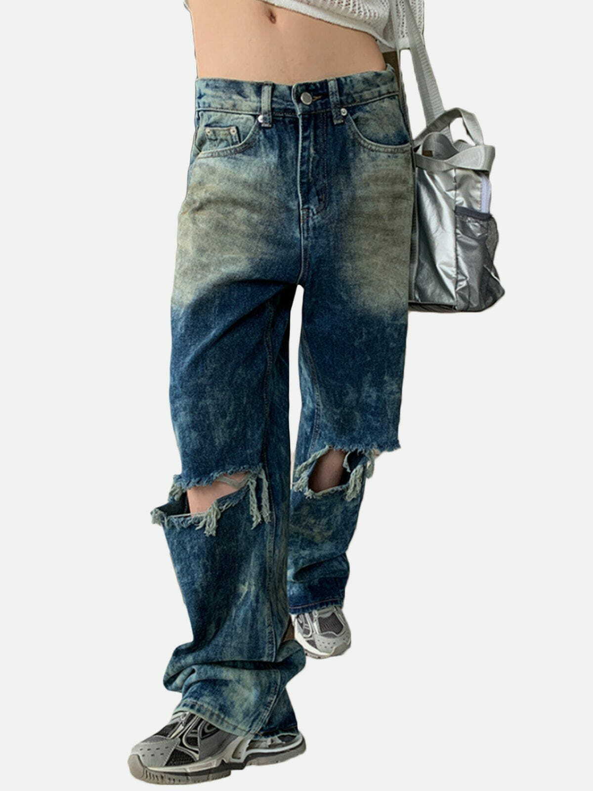 Vintage Washed Ripped Y2K Jeans - Grunge 90s Fashion for Summer Outfits & Party Looks