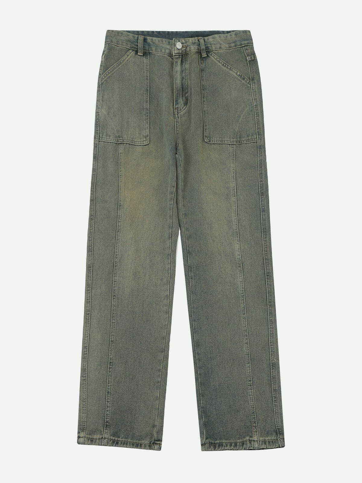 Vintage Washed Y2K Jeans - Retro 90s Grunge Outfit for Summer Parties & Casual Looks