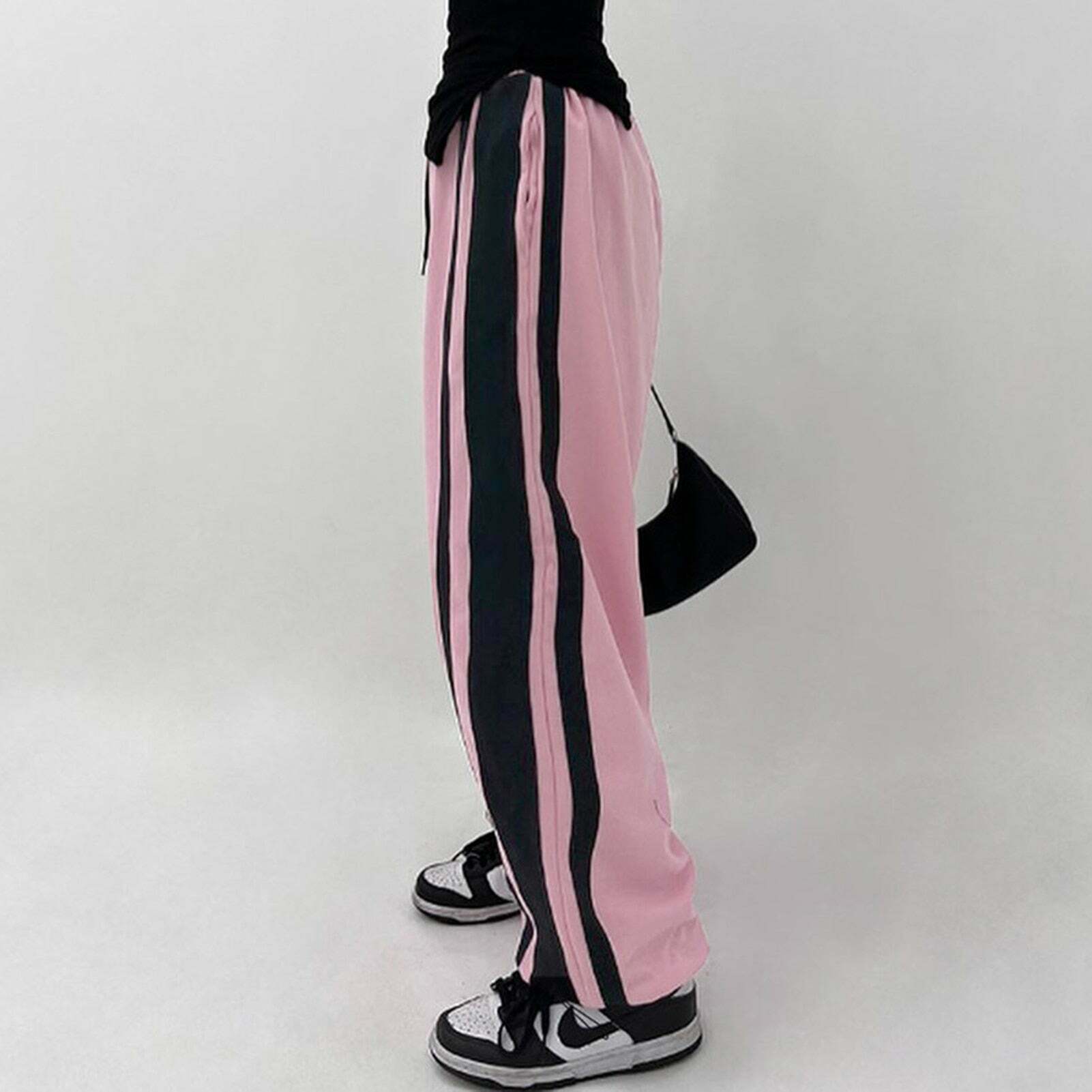 Y2K Aesthetic Loose Drawstring Casual Tracksuit Pants for Grunge & Coquette Styles