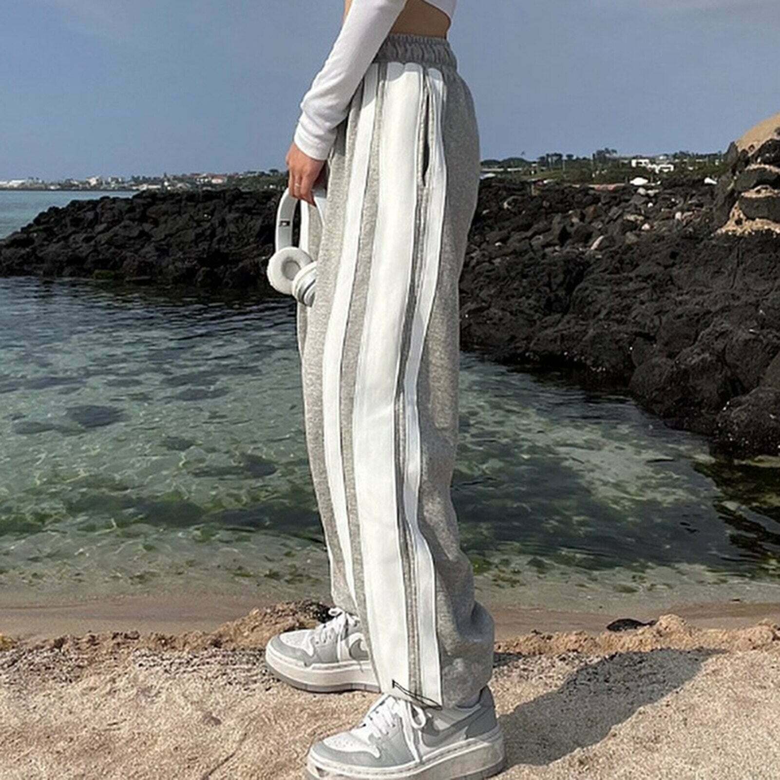 Y2K Aesthetic Loose Drawstring Casual Tracksuit Pants for Grunge & Coquette Styles