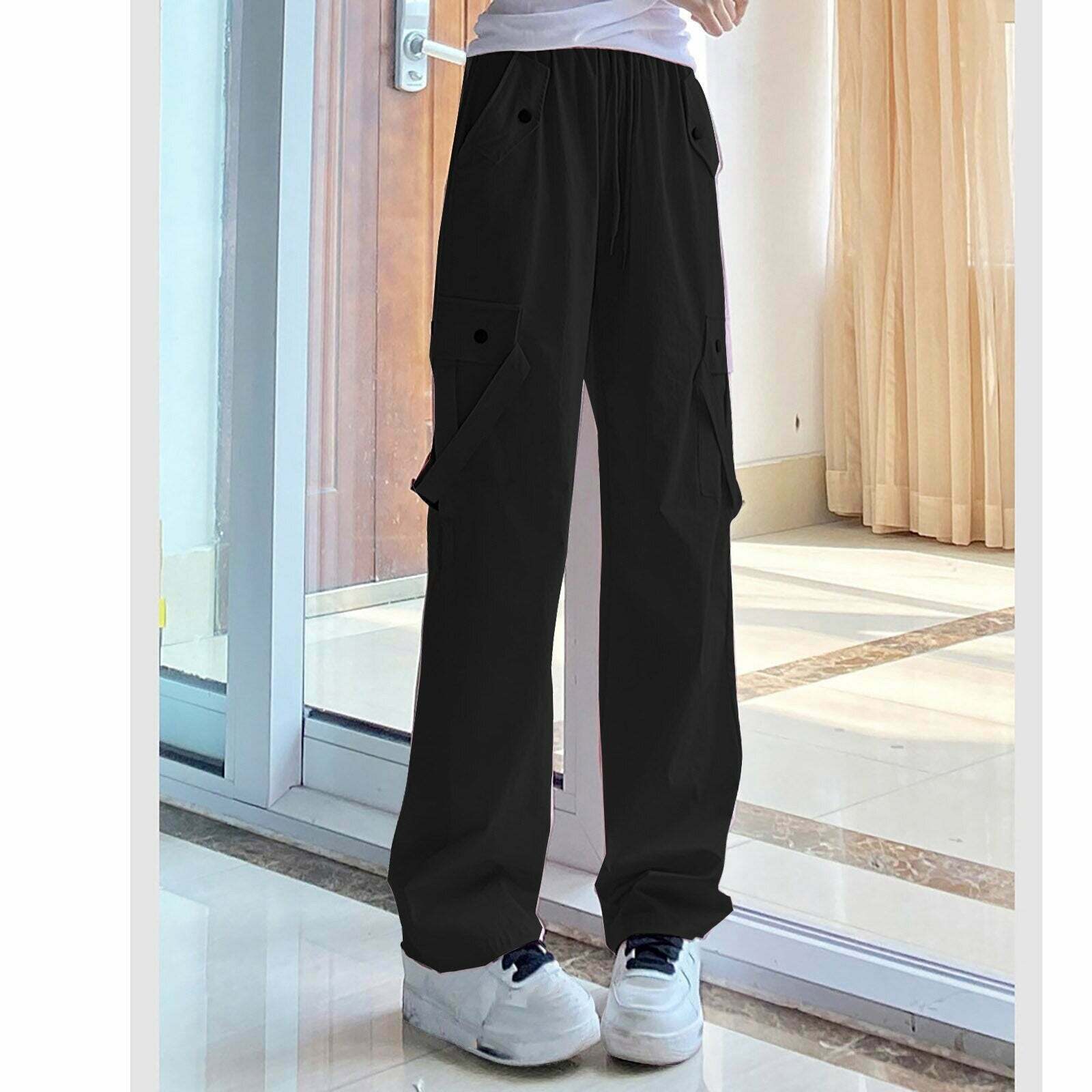 Y2K Aesthetic Oversized Wide Leg Trousers - Comfy Grunge Style for Cute Outfits