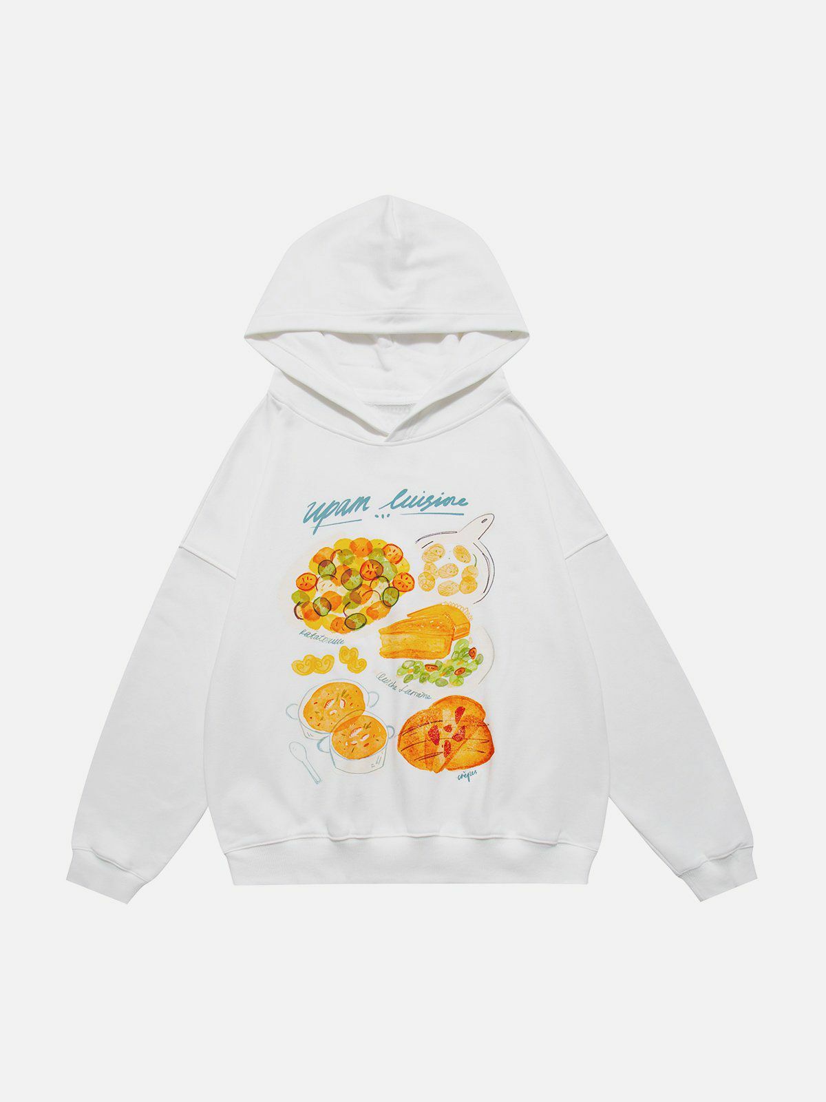 Y2K Afternoon Tea Print Hoodie - Retro 90s Grunge Style for Summer Outfits & Parties