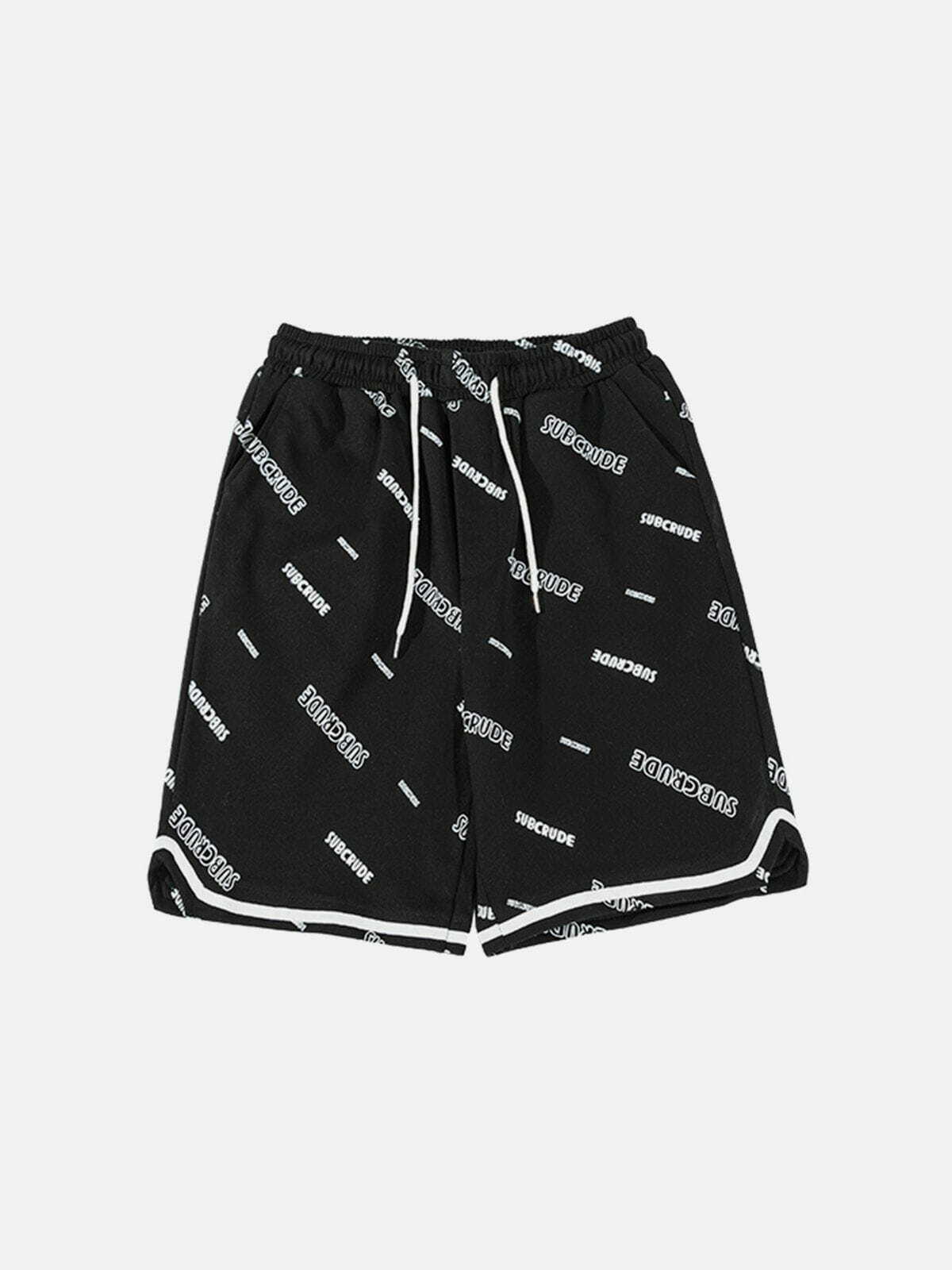 Y2K All-Over Print Shorts - Retro 90s Grunge Summer Outfit for Y2K Party & Beach Vibes