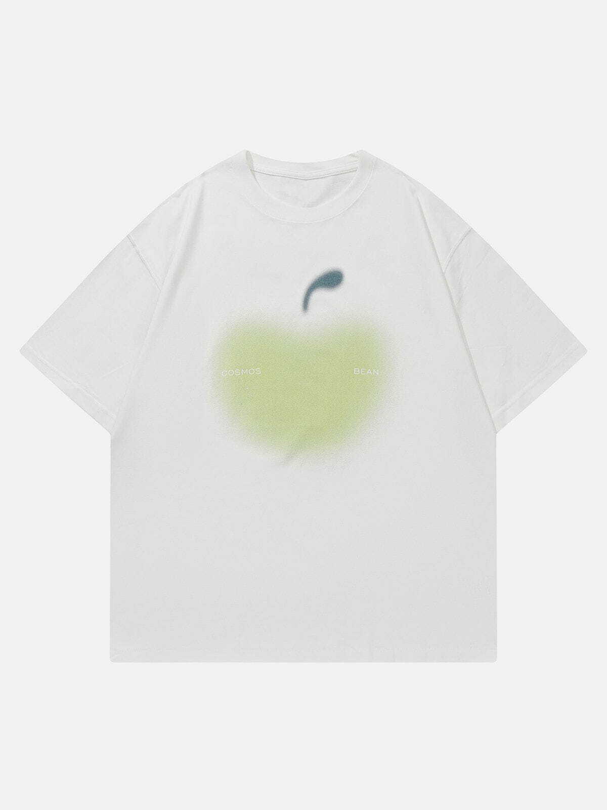 Y2K Apple Print Baby Tee - Retro 90s Grunge Summer Outfit for Y2K Fashion Lovers