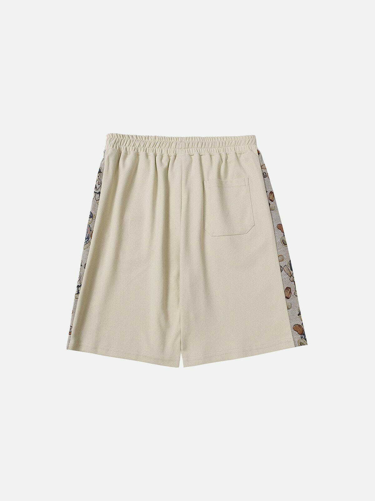 Y2K Bear Print Sticker Shorts - Retro 90s Grunge Summer Outfit for Y2K Vibes