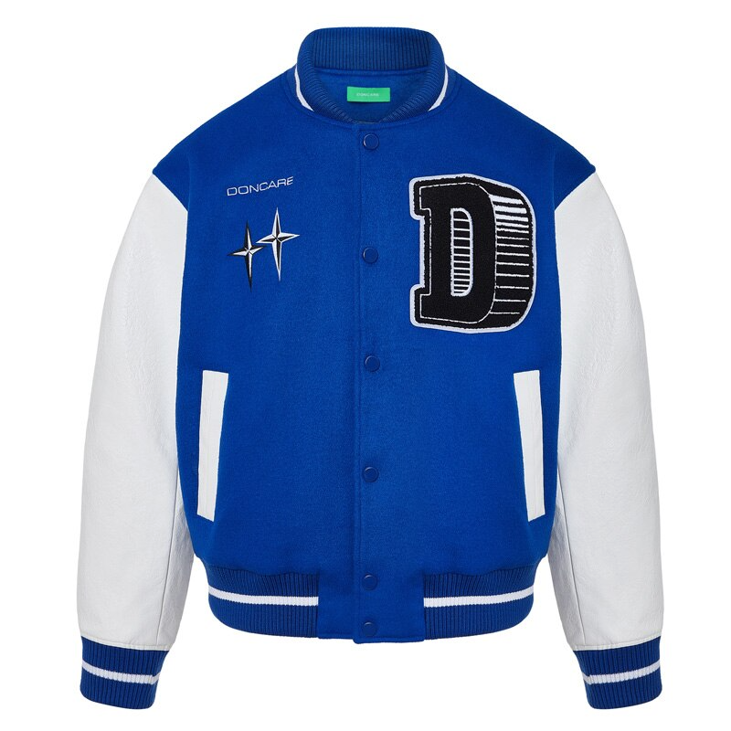 Y2K Blue Baseball Jacket - Retro 90s Grunge Outfit for Summer Parties & Casual Looks