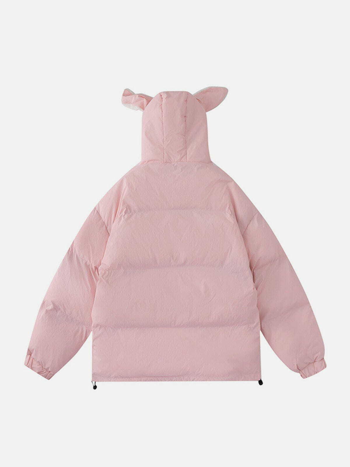 Y2K Bunny Ear Winter Coat - Retro Grunge Style for Y2K Fashion Lovers