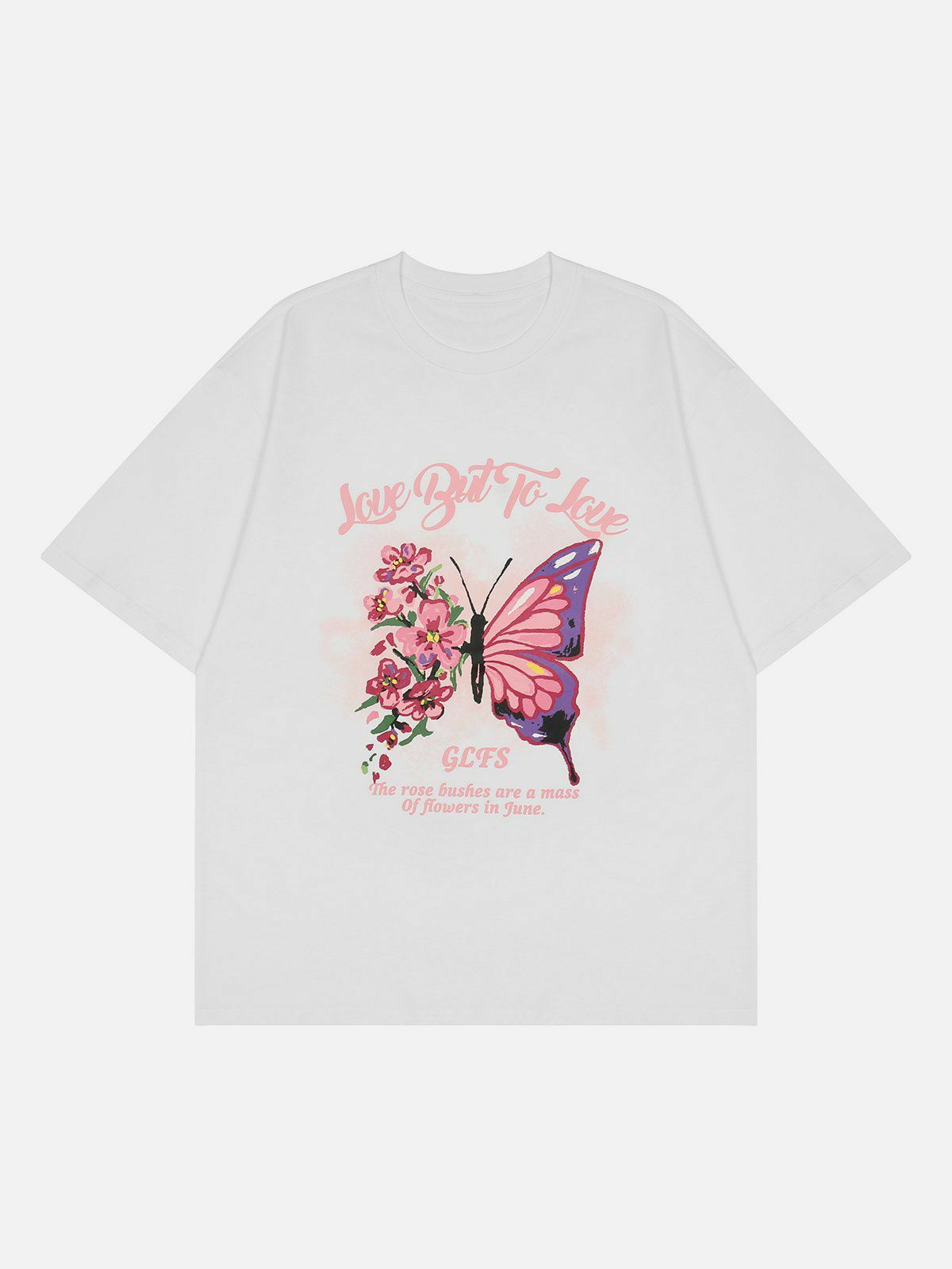 Y2K Butterflies & Flowers Print Tee - Retro 90s Grunge Summer Outfit for Women