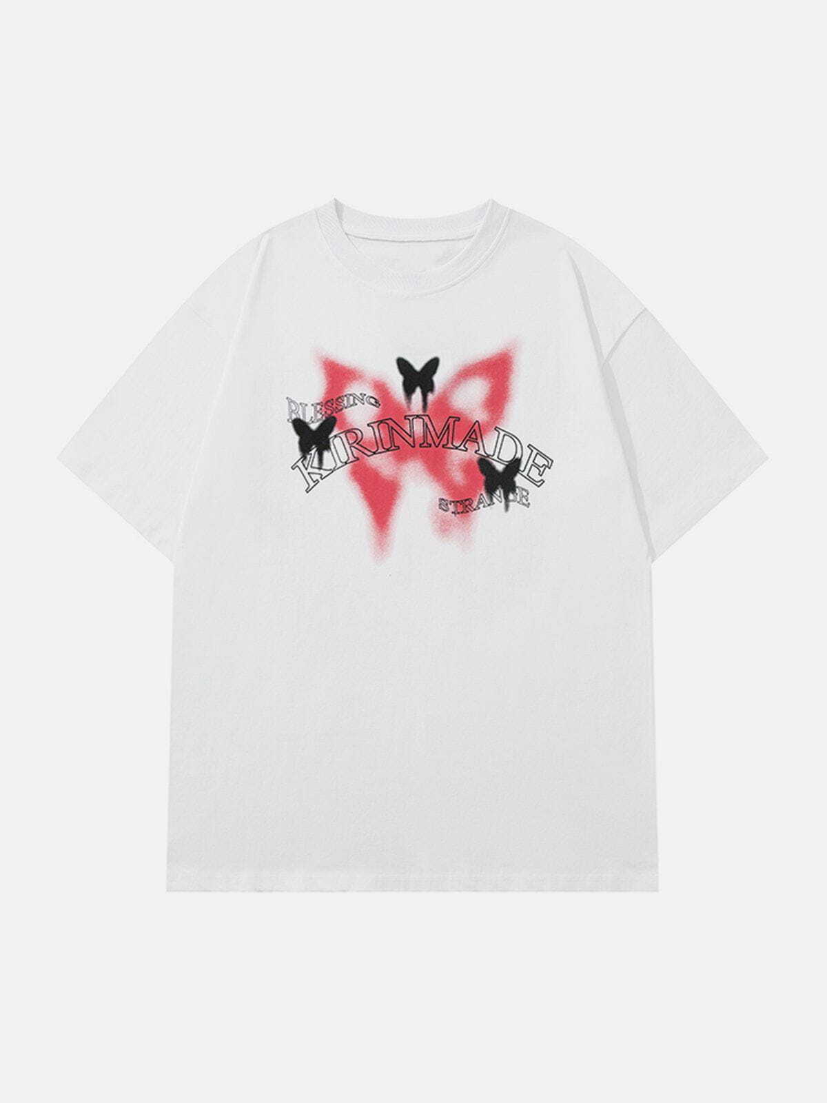 Y2K Butterflies Graphic Tee - Retro 90s Summer Outfit, Grunge Style Top for Y2K Vibes