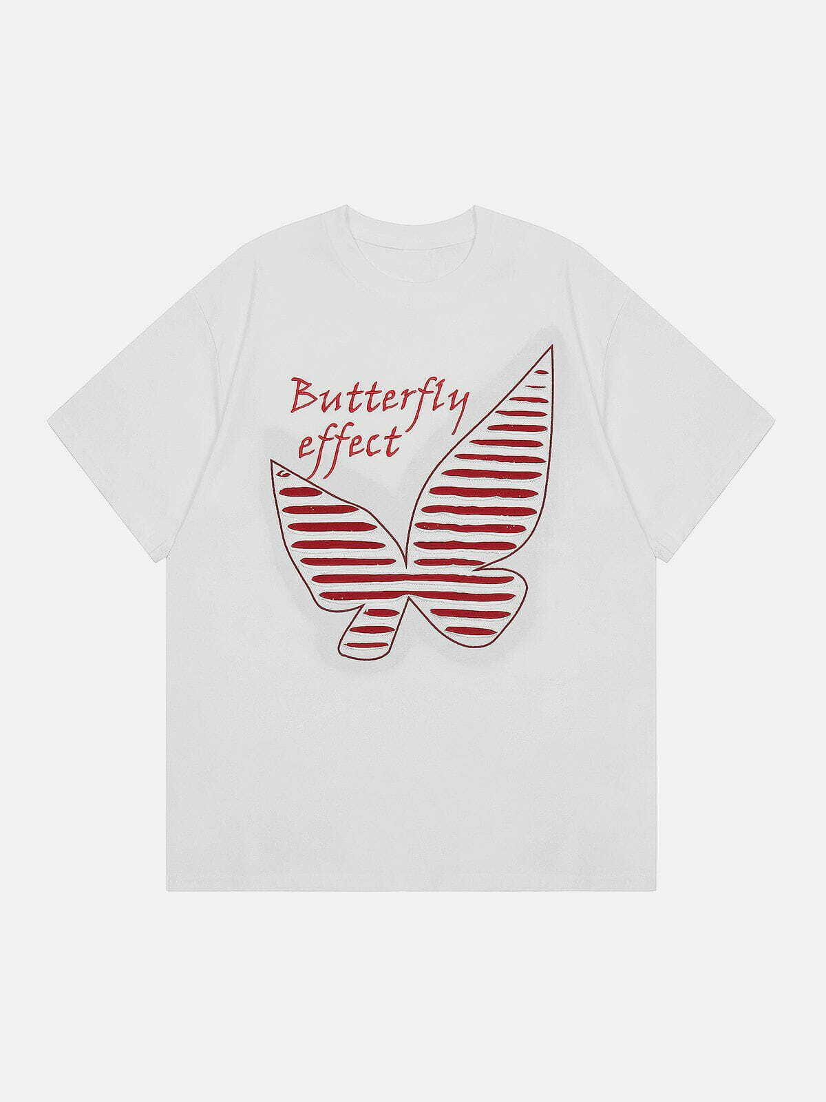 Y2K Butterfly Print Baby Tee - Retro 90s Grunge Summer Outfit for Y2K Vibes