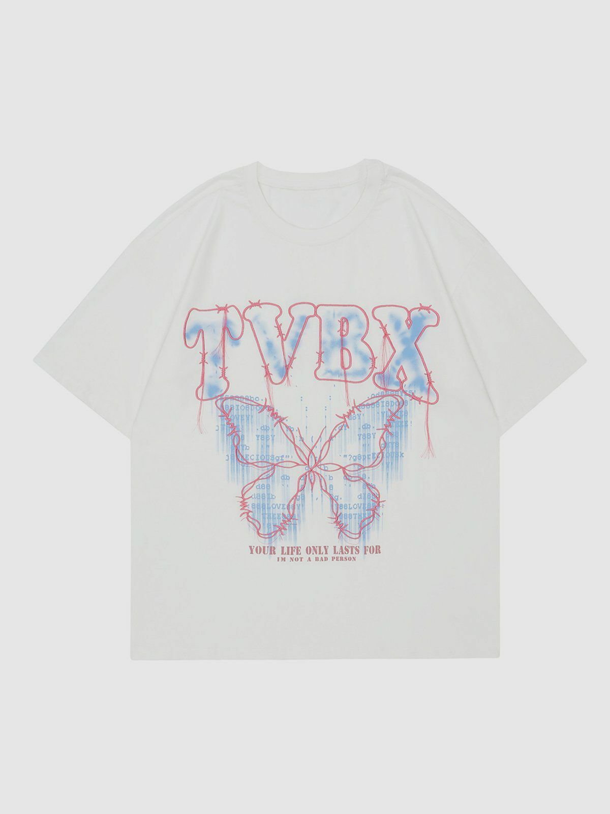 Y2K Butterfly Print Tee - Retro 90s Grunge Top for Summer Outfits & Party Looks