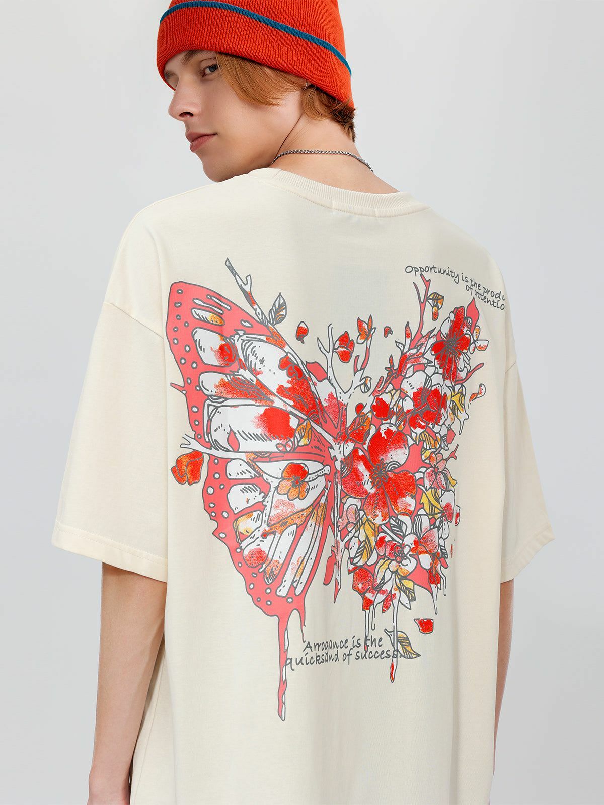 Y2K Butterfly Sakura Graphic Tee - Retro 90s Grunge Summer Outfit for Women