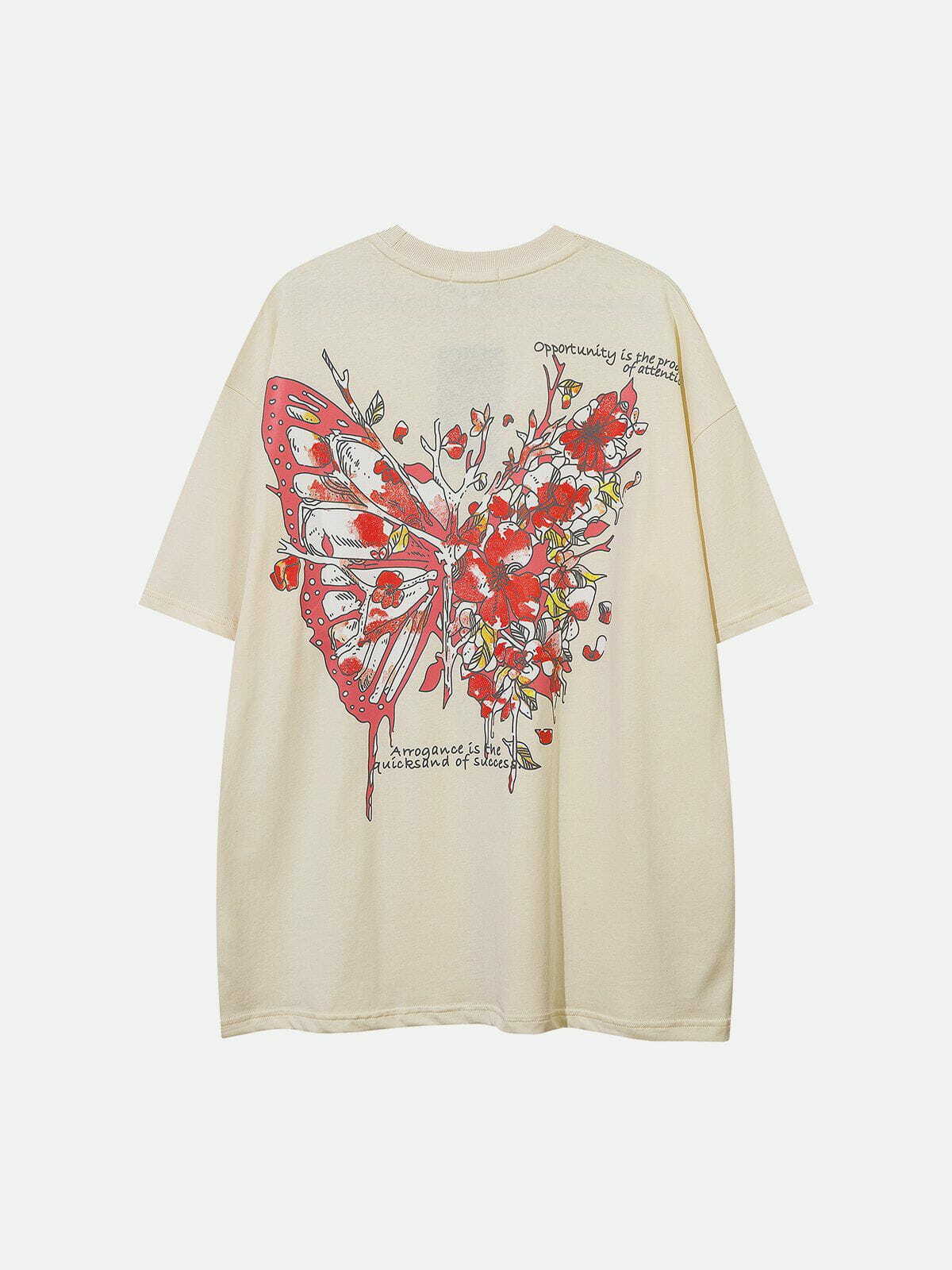 Y2K Butterfly Sakura Graphic Tee - Retro 90s Grunge Summer Outfit for Women