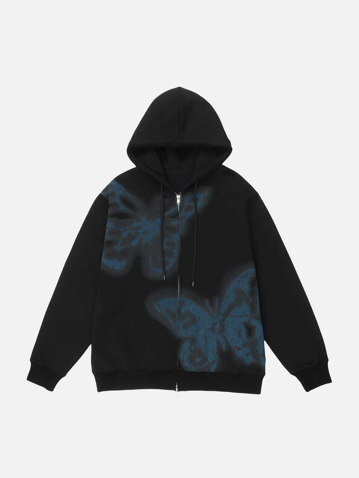 Y2K Butterfly Swoosh Print Hoodie - Retro 90s Grunge Summer Outfit for Y2K Vibes