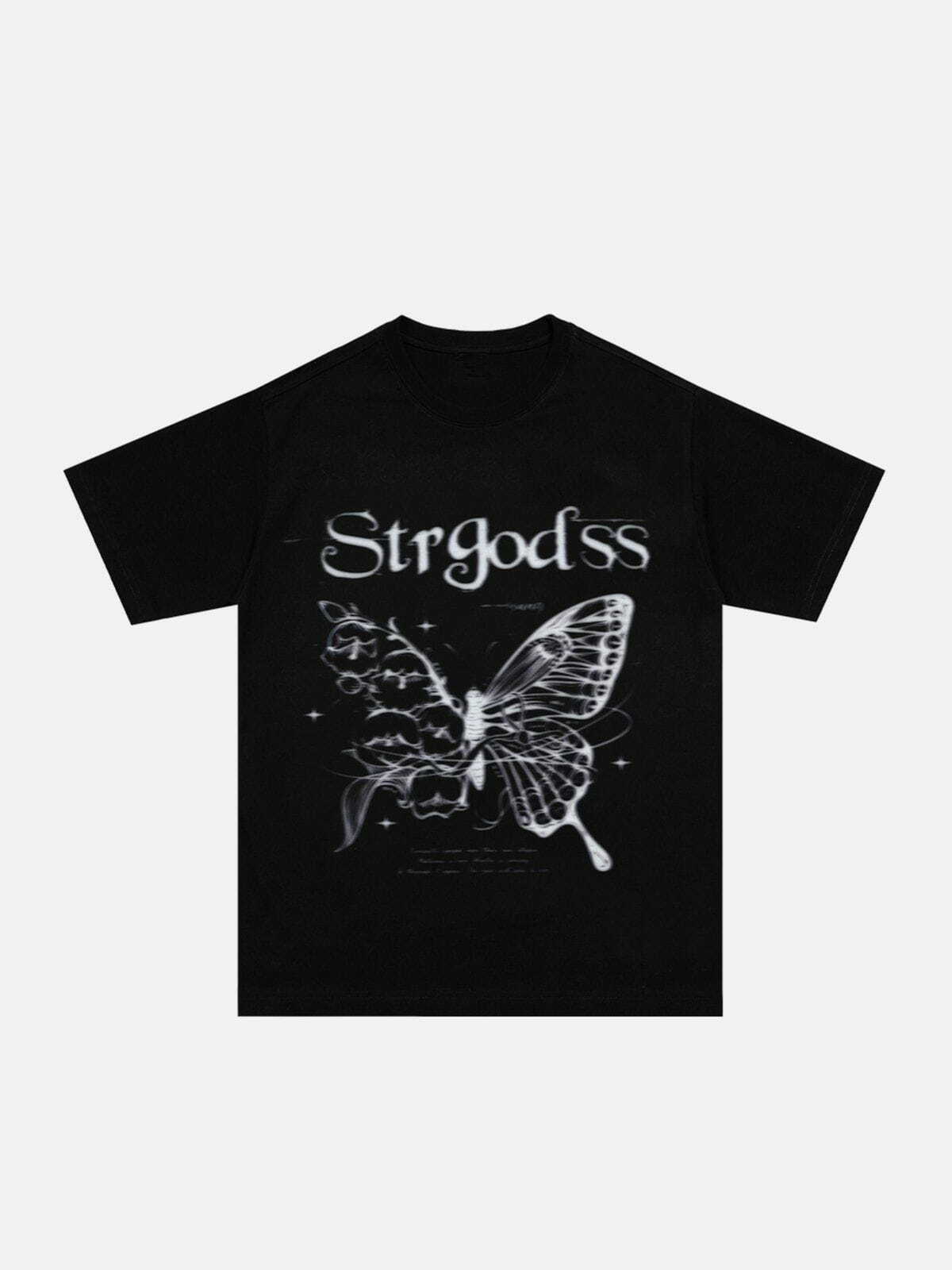 Y2K Butterfly Vine Print Tee - Retro 90s Grunge Summer Outfit for Y2K Fashion Lovers