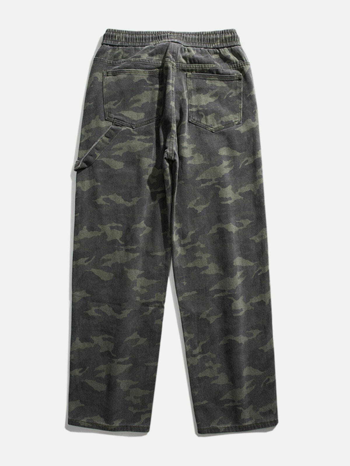 Y2K Camouflage Print Jeans - Retro 90s Grunge Outfit for Summer Parties & Clubbing