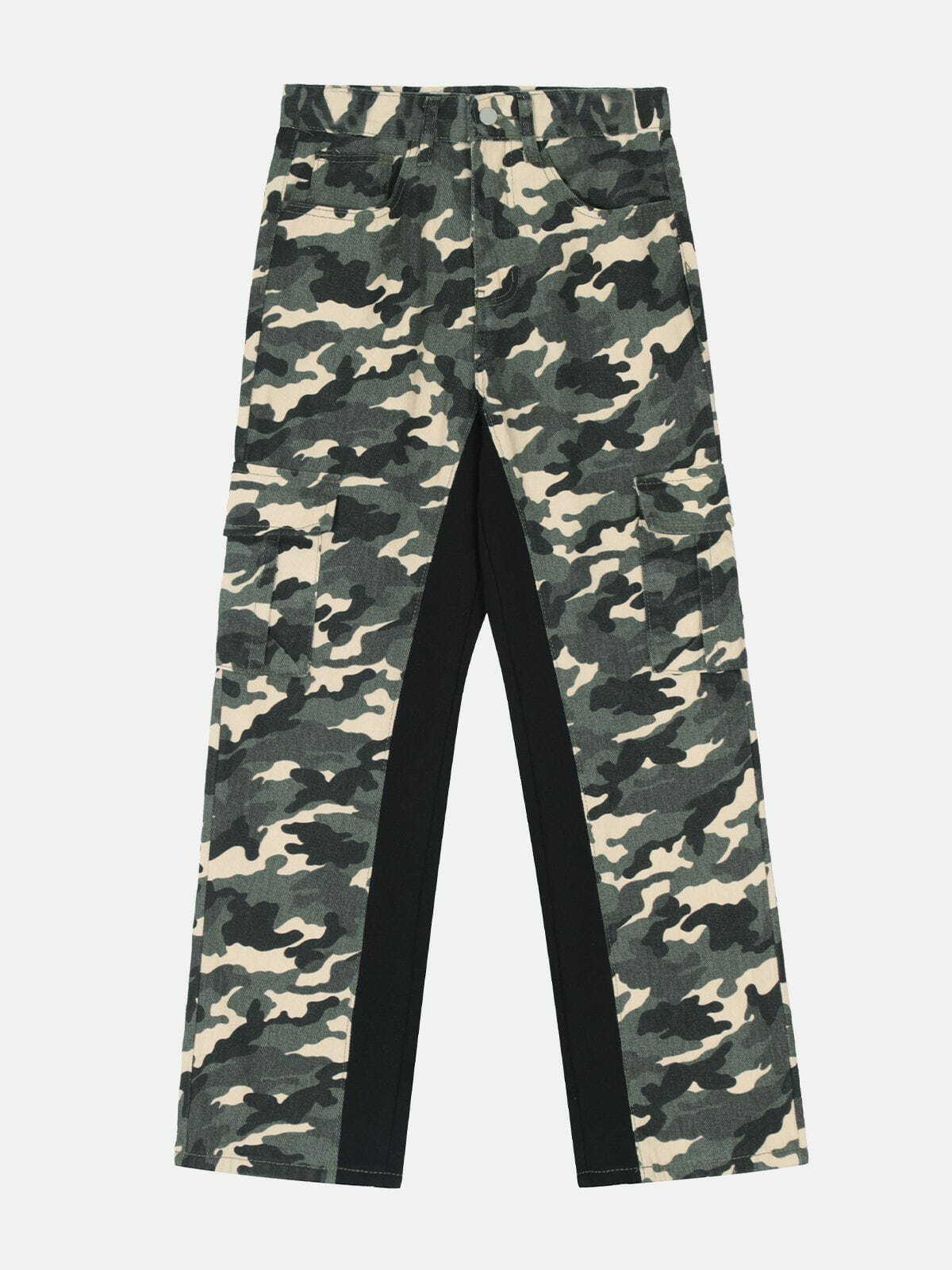 Y2K Camouflage Print Pants - Retro 90s Grunge Outfit for Summer Parties & Festivals