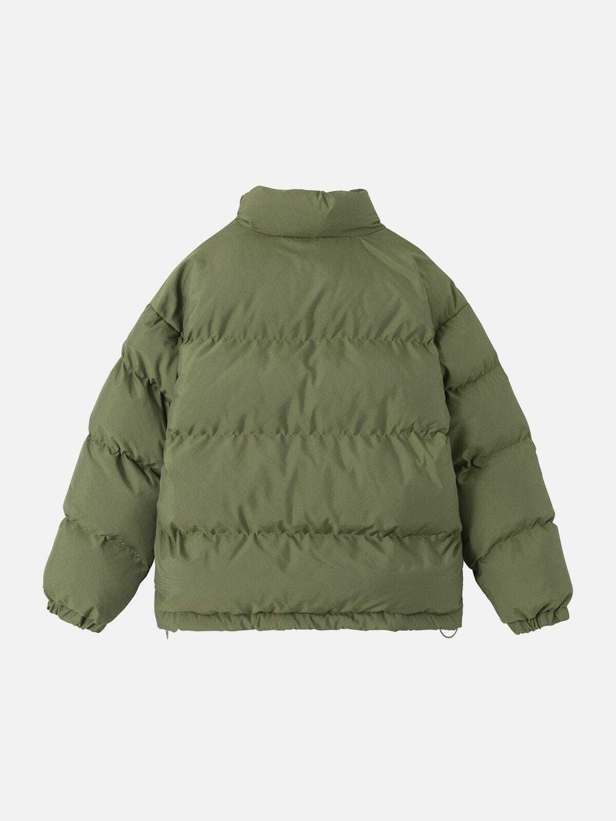 Y2K Camouflage Winter Coat with Alphabet Embroidery - Retro 90s Grunge Style Outerwear